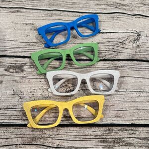 Temu Colorful Square Frame Reading Glasses Set +1.0